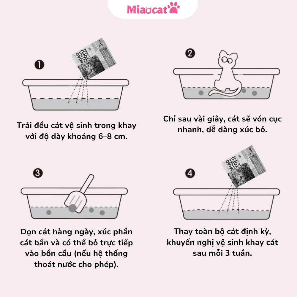  Cát vệ sinh đậu nành MIAO 7L cho mèo - Hương Coffee 