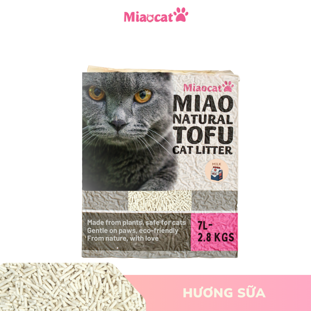  Cát vệ sinh đậu nành MIAO 7L cho mèo - Hương Đậu & Sữa 