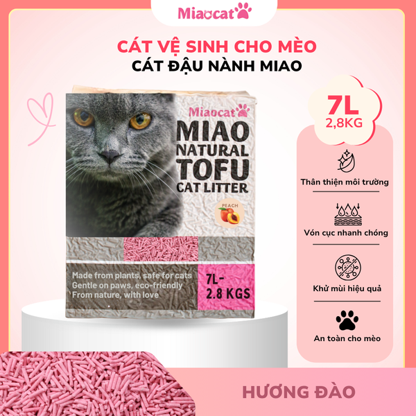  Cát vệ sinh đậu nành MIAO 7L cho mèo - Hương Đào 