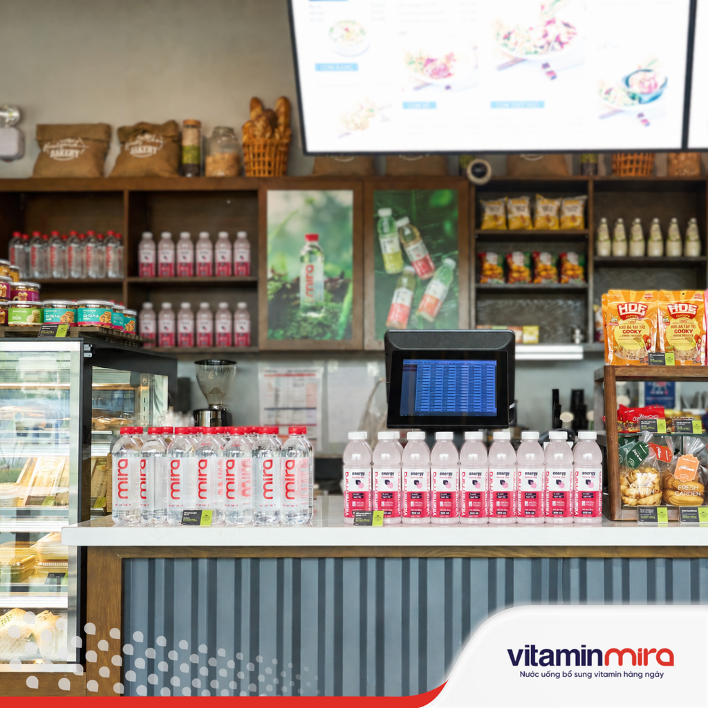 Nước uống bổ sung Vitamin Mira energy hương dâu