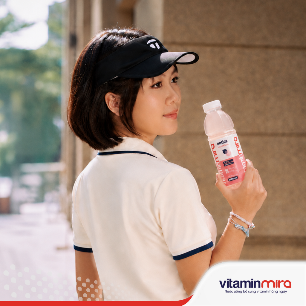 Nước uống bổ sung Vitamin Mira antiox hương đào