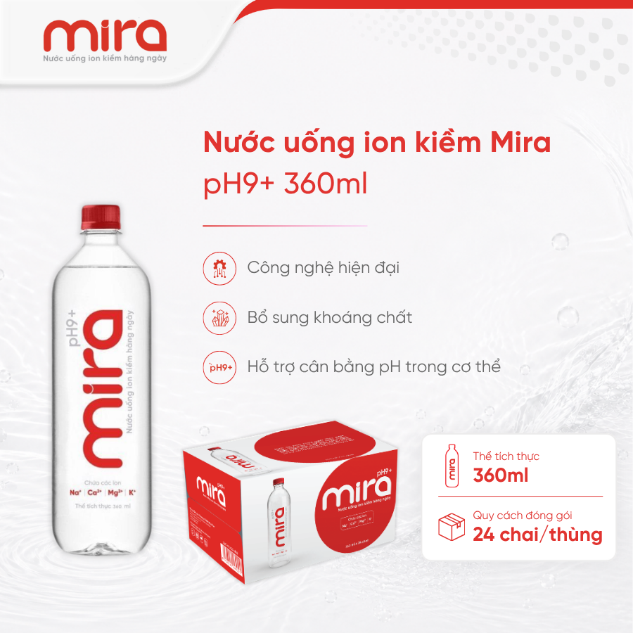 Nước ion kiềm Mira 360ml