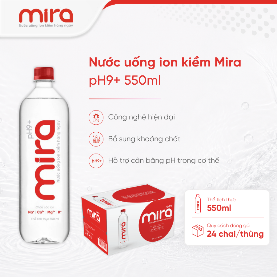 Nước ion kiềm Mira 550ml