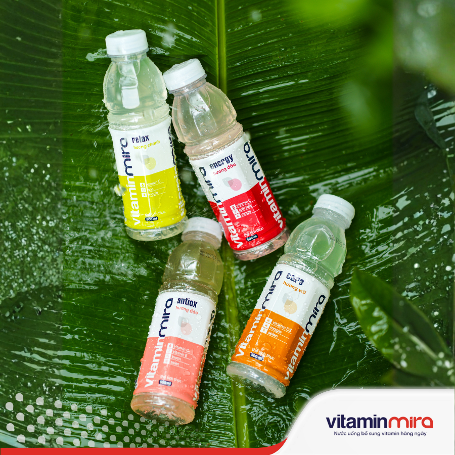 Nước uống bổ sung Vitamin Mira energy hương dâu