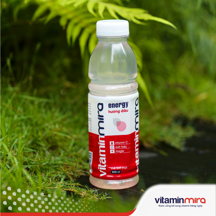 Nước uống bổ sung Vitamin Mira energy hương dâu