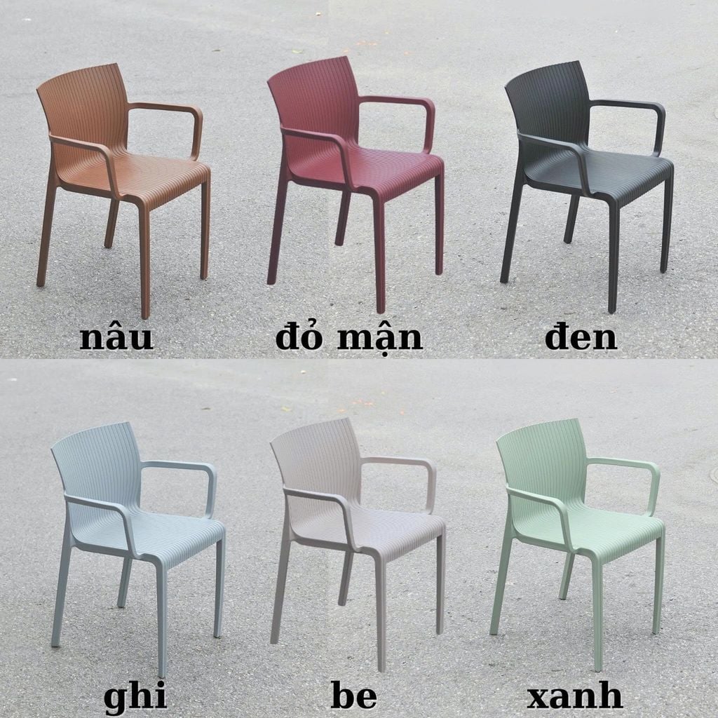 Ghế nhựa sóng có tay