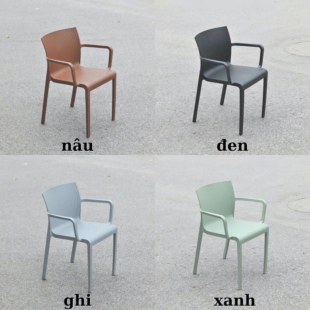 Ghế nhựa sóng có tay