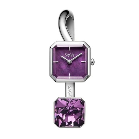 Đồng Hồ Nữ Saga Stella 20mm 80737-SVPLSV-2S – Mineral Crystal – Quartz (Pin) – Đính Swarovski, Khảm Xà Cừ – VNLUX