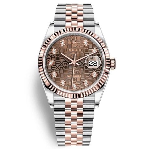 Rolex Datejust 126231 Chocolate M2 Demi Vàng Everose 18K Kim Cương 36mm