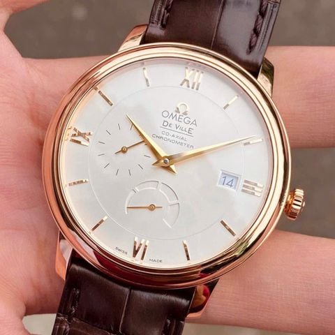 Omega De Ville Prestige Power Reserve 424.53.40.21.02.001 (39.5mm) – Đồng hồ nam vàng hồng 18K, dự trữ năng lượng tinh tế ,Siêu lướt rất mới 98,9% full box