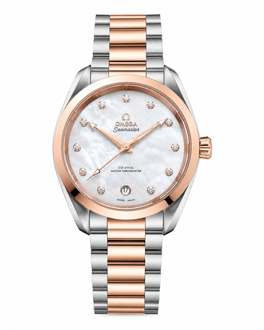 Omega Seamaster Aqua Terra 220.20.38.20.55.001 NEW DH – Mặt số xà cừ MOP kim cương, vàng hồng đúc sang trọng