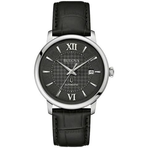 Bulova Automatic Hudson 96B441 39mm Nam – Đồng Hồ Cơ Kính Sapphire Dây Da Cá Sấu Chính Hãng