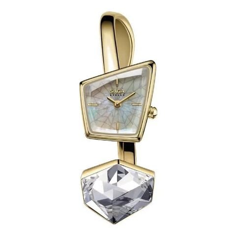 Đồng Hồ Nữ Saga Stella 22.5mm 80727-GPMWGP-2L – Mineral Crystal – Quartz (Pin) – Đính Swarovski, Khảm Xà Cừ – VNLUX