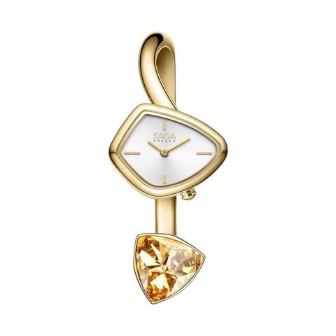 Đồng hồ Nữ Saga Stella 24mm 71903-GPWTGP-2AS Kính Cứng – Quartz (Pin) – Mạ Vàng PVD, Đính Đá Swarovski – VNLUX