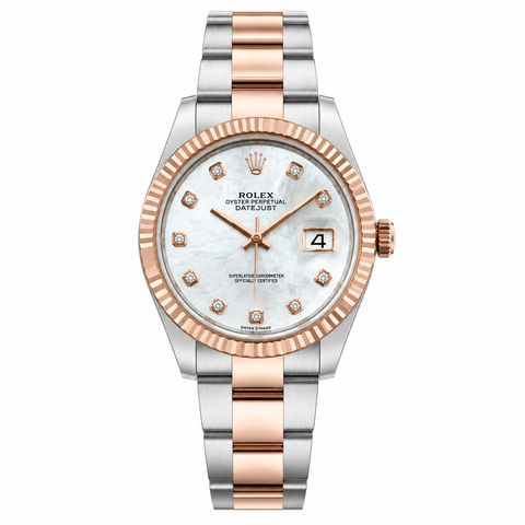Rolex Datejust 126331 Demi Vàng Hồng 18K – Mặt Móp Sa Cừ Vân Mây Kim Cương Size 41mm Like New