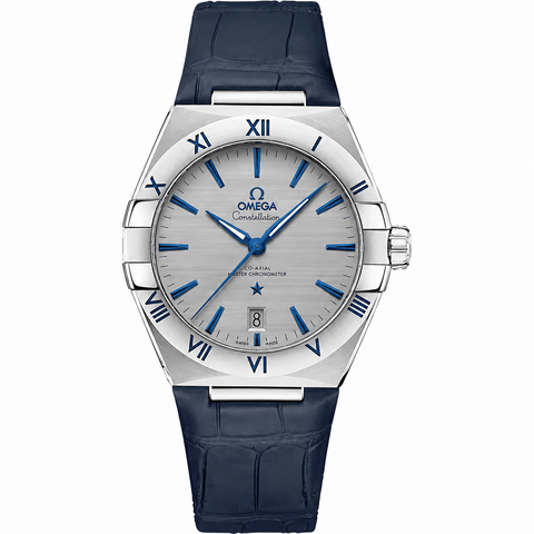 Omega Constellation Co-Axial 131.13.39.20.06.002 | Đồng Hồ Nam Automatic Calibre 8800 Mặt Xám Kim Xanh Like New DT