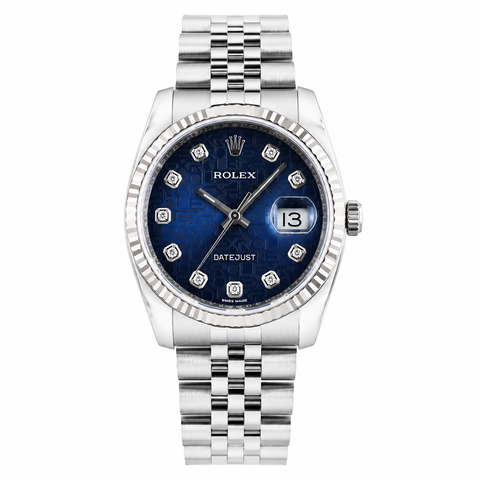 Rolex Datejust 116234 Navy Blue Vignette Diamond Dial 36mm – Mặt Xanh Navy Kim Cương Hiếm Gặp