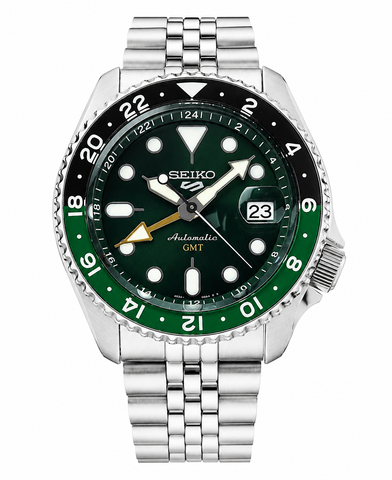 Seiko Sport GMT SSK035K1 42mm Nam – Đồng Hồ Automatic GMT Nhật Bản Mặt Xanh Dây Jubilee Chính Hãng