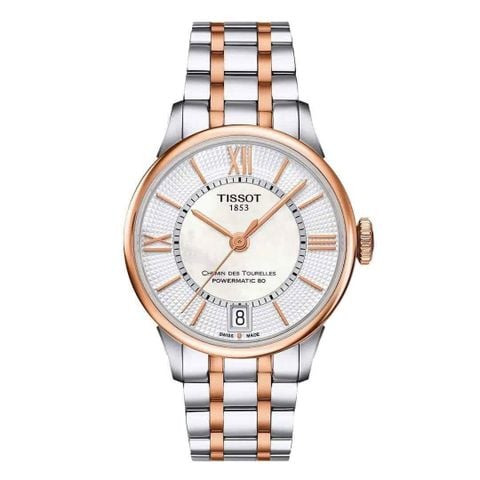 Tissot T099.207.22.118.01 Nữ 28mm – Đồng Hồ Automatic Thụy Sĩ Mặt Xà Cừ Dây Demi Gold Chính Hãng
