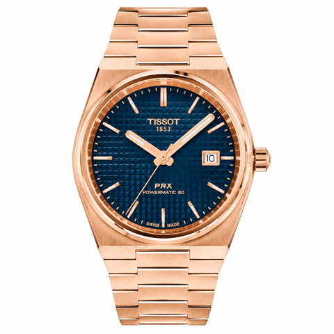 Tissot PRX Powermatic 80 T137.407.33.041.00 40mm Nam – Đồng Hồ Automatic Thụy Sĩ Mặt Xanh Navy Vàng Hồng PVD