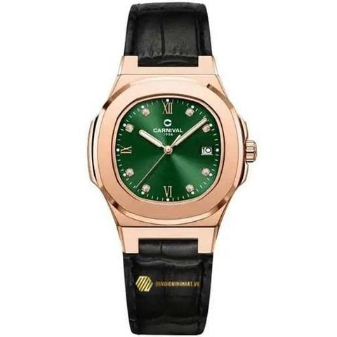 Đồng hồ nữ Carnival 8160L-VH-DD-XL (30mm) – Dress Watch xanh lục bảo sang trọng, tinh tế