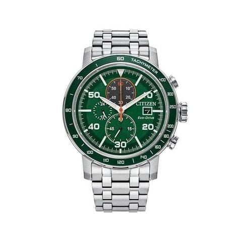 Citizen Eco-Drive CA0851-56X (43mm) – Đồng hồ nam Chronograph năng lượng ánh sáng, mặt xanh mạnh mẽ