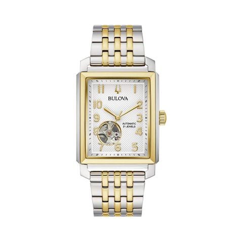 Bulova Open Heart Automatic 98A308 (42mm) – Đồng hồ nam cơ lộ tim Demi Gold sang trọng
