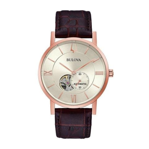 Bulova Automatic Open Heart 97A150 (42mm) – Đồng hồ nam cơ hở tim, phong cách cổ điển sang trọn