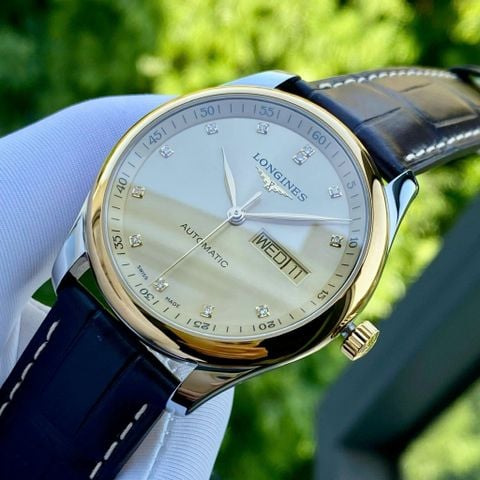 Longines Master Collection L2.755.5.37.3 (38.5mm) – Đồng hồ nam Dress Watch vàng 18K đính kim cương Thụy Sỹ