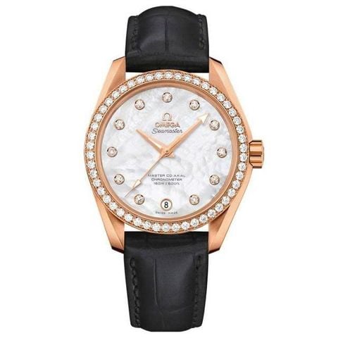 Omega Seamaster Aqua Terra Mother of Pearl Diamond 231.58.39.21.55.001 (38.5mm) – Tuyệt phẩm vàng hồng 18K đính kim cương, mặt xà cừ cao cấp