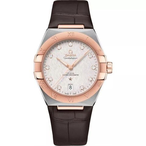 Omega Constellation Co-Axial Master Chronometer 131.23.39.20.52.001 (39mm) – Đồng hồ demi vàng hồng 18K đính kim cương cao cấp