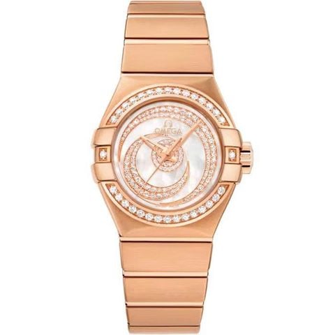 Omega Constellation Co-Axial Chronometer 27mm 123.55.27.20.55.005 – Full Gold 18K & Full Diamond – Fullbox