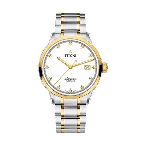 Titoni Airmaster 83733 SY-556 – Nam – Kính Sapphire – Automatic – Mặt Số 40mm, Mạ Vàng PVD, Chống Nước 5ATM Vnlux