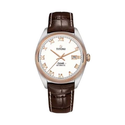Titoni Cosmo 878 SRG-ST-657 – Nam – Kính Sapphire – Automatic – Mặt Số 41mm, Mạ Vàng Hồng PVD, Chống Nước 10ATM Vnlux