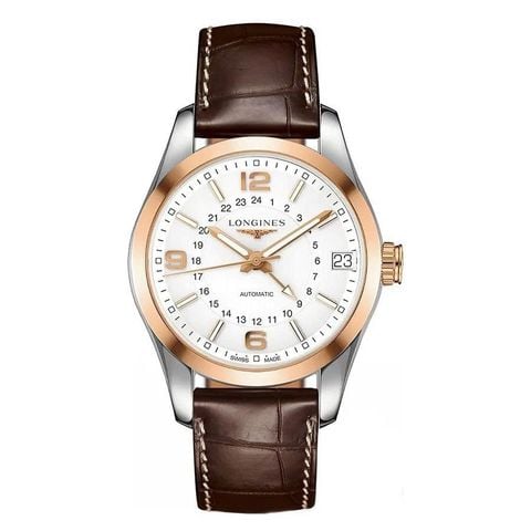 Longines Conquest Classic L2.799.5.76.3 – Đồng Hồ Cơ Automatic GMT Niềng Vàng Hồng 18K 42mm Lướt 99%