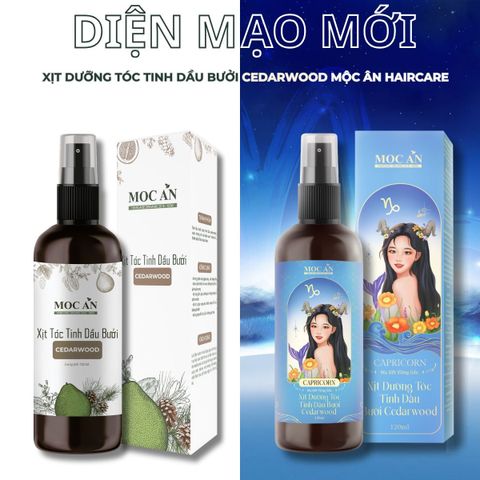 Xịt Dưỡng Tóc Tinh Dầu Bưởi Gỗ Tuyết Tùng (Cedarwood) Mộc Ân Haircare 120ml