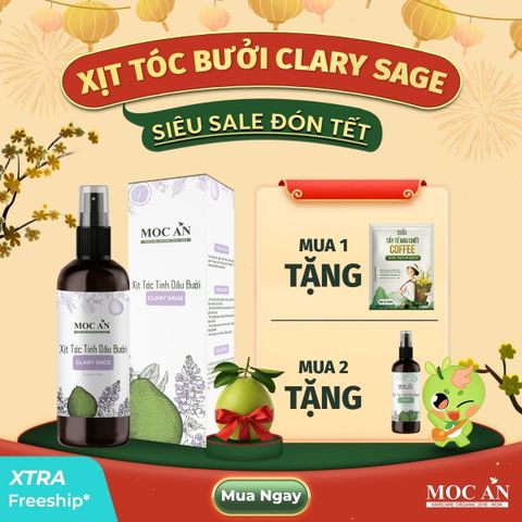 Xịt Dưỡng Tóc Tinh Dầu Bưởi Xô Thơm (Clary Sage) 120ml Mộc Ân Haircare