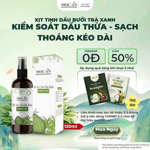 Xịt Dưỡng Tóc Tinh Dầu Bưởi Trà Xanh (Green Tea) Mộc Ân Haircare 120ml