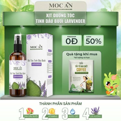 Xịt Dưỡng Tóc Tinh Dầu Bưởi Oải Hương (Lavender) Mộc Ân Haircare 120ml