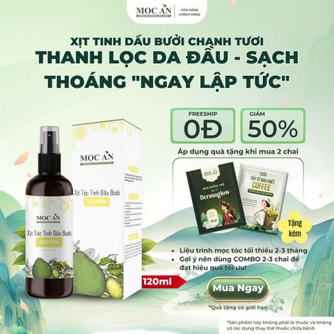 Xịt Dưỡng Tóc Tinh Dầu Bưởi Chanh Tươi (Lemon) Mộc Ân Haircare 120ml