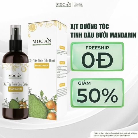 Xịt Dưỡng Tóc Tinh Dầu Bưởi Vỏ Quýt (Mandarin) 120ml Mộc Ân Haircare