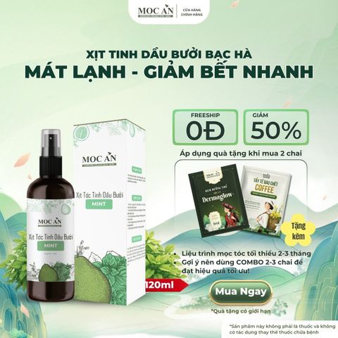 Xịt Dưỡng Tóc Tinh Dầu Bưởi Bạc Hà (Mint) Mộc Ân Haircare 120ml