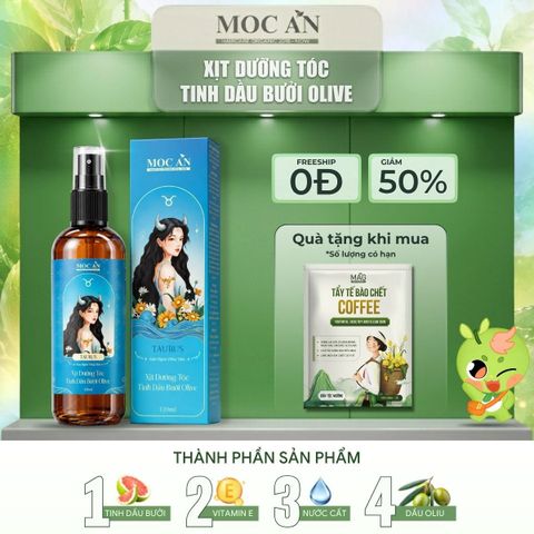 Xịt Dưỡng Tóc Tinh Dầu Bưởi Ôliu (Olive) 120ml Mộc Ân Haircare