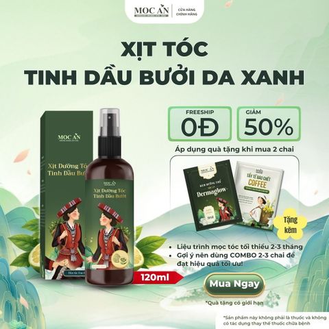 Mộc Ân Haircare 120ml - Xịt Dưỡng Tóc Tinh Dầu Bưởi Da Xanh (Pomelo) Hỗ Trợ Giảm Rụng, Kích Mọc Tóc.