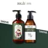  [CB01] Combo Dầu Gội Phủ Bạc Thảo Dược Bồ Kết 500ml & Dầu Xả Bưởi Dừa Non 300ml Mộc Ân Haircare 