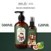 [16 Loại DG Combo Dầu Gội Phủ Bạc Thảo Dược Bồ Kết 500ml &  Xịt Dưỡng Tóc Tinh Dầu Bưởi Mộc Ân Haircare 120ml