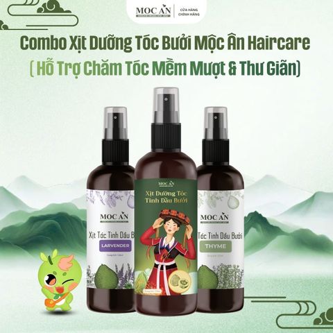 Combo Xịt Bưởi Mộc Ân Haircare - Tinh Dầu Bưởi, Lavender & Thyme | Hỗ Trợ Chăm Tóc Mềm Mượt, Giảm Căng Thẳng & Thư Giãn