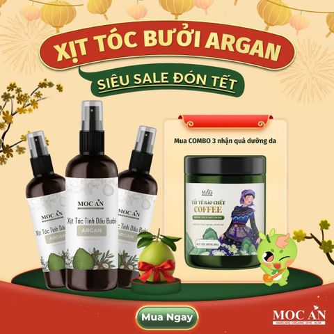 X3BAR120 - Combo 3 Chai Xịt Tinh Dầu Vỏ Bưởi Da Xanh & Tinh Dầu Argan Mộc Ân Haircare 120ml Hỗ Trợ Giảm Rụng, Mọc Tóc Chăm Sóc Tóc