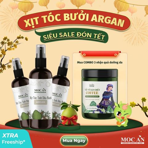 X3BAR120 - Combo 3 Chai Xịt Tinh Dầu Vỏ Bưởi Da Xanh & Tinh Dầu Argan Mộc Ân Haircare 120ml Hỗ Trợ Giảm Rụng, Mọc Tóc Chăm Sóc Tóc