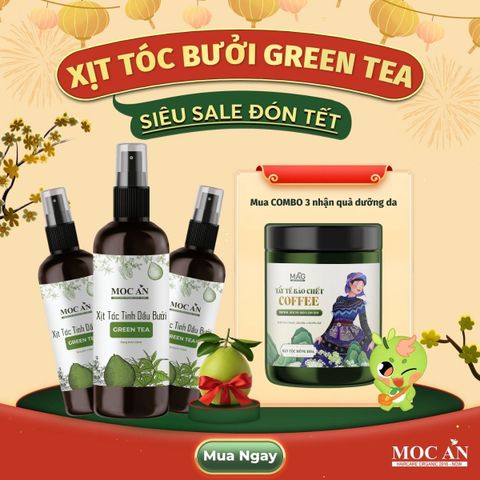 X3BGR120 - Combo 3 Chai Xịt Tinh Dầu Vỏ Bưởi Da Xanh & Tinh Dầu Trà Xanh Mộc Ân Haircare 120ml Hỗ Trợ Giảm Rụng, Mọc Tóc Chăm Sóc Tóc